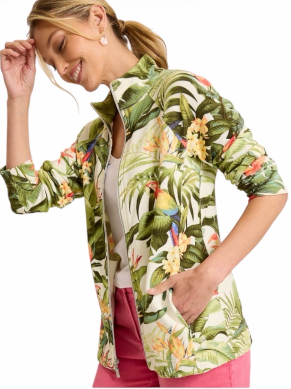 Tommy Bahama Women’s Aruba Fronds Forever Full-Zip Sweatshirt sz XL